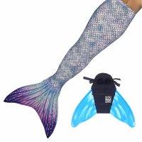 Mermaid Tail Aurora Borealis JM with monofin turquoise...