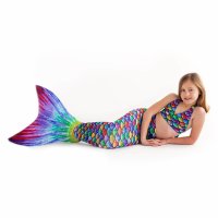 Meerjungfrauenflosse Hawaiian Rainbow M mit Monoflosse lavender und Kostüm