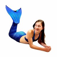 Meerjungfrauenflosse Ocean Deep JS mit Monoflosse blau und Kostüm und Bikini