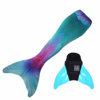 Mermaid Tail Magic Ariel XL with monofin turquoise and tail